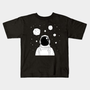 Astronaut and Asteroids Kids T-Shirt